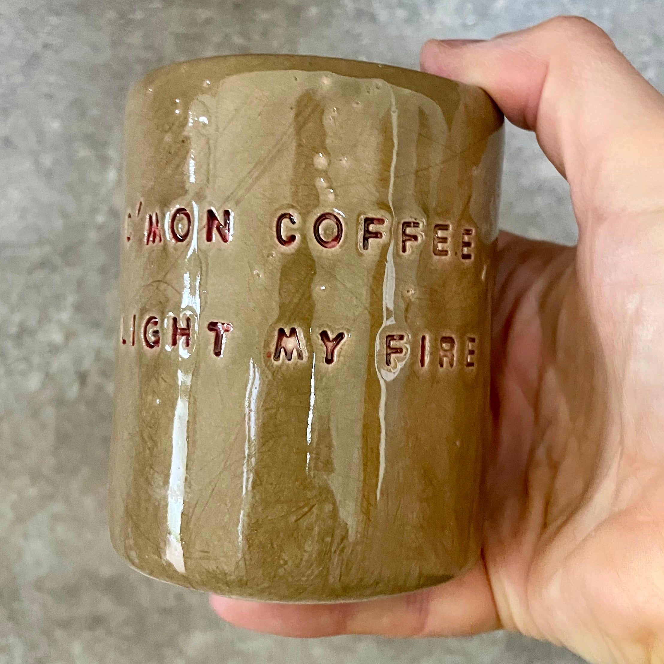 Brown mug LIGHT MY FIRE