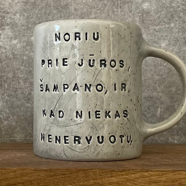 Cozy mug with saying in Lithuanian