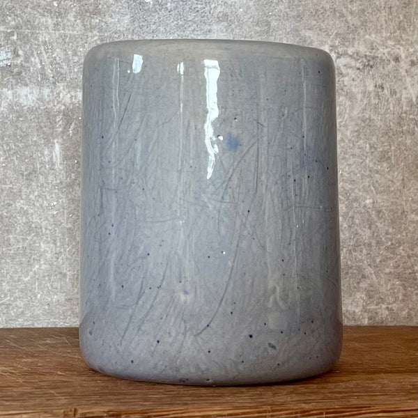 Blue ceramic tumbler mug with word SĖKMĖS