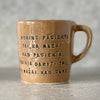 Golden yellow mug with inspirational phrase in Lithuanian